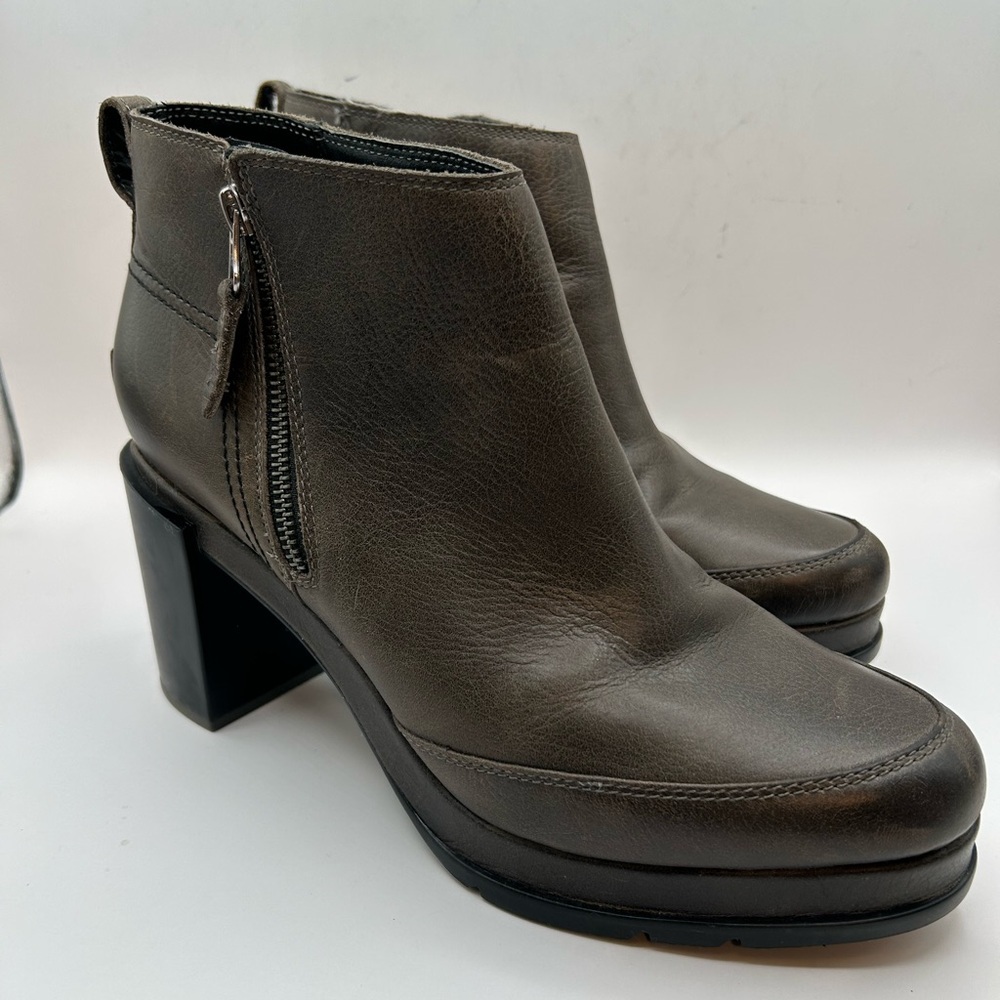 Sorel women's 11 Blake waterproof leather booties quarry platform normcore boho - Picture 2 of 11